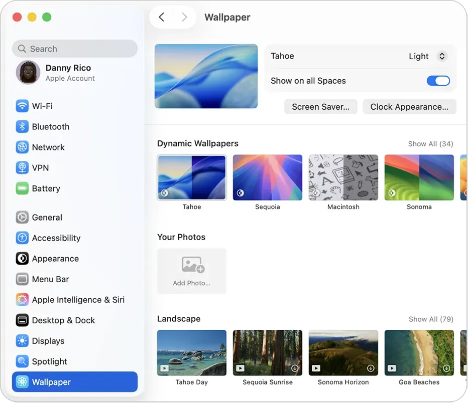  شخصی‌سازی Screen Saver در macOS Tahoe