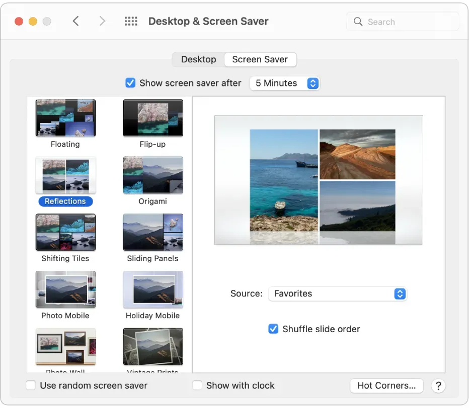 شخصی سازی Screen Saver در macOS Monterey و نسخه‌های قبلی