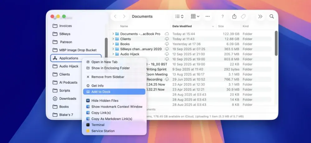 اضافه کردن اپلیکیشن به داک در مک او اس
