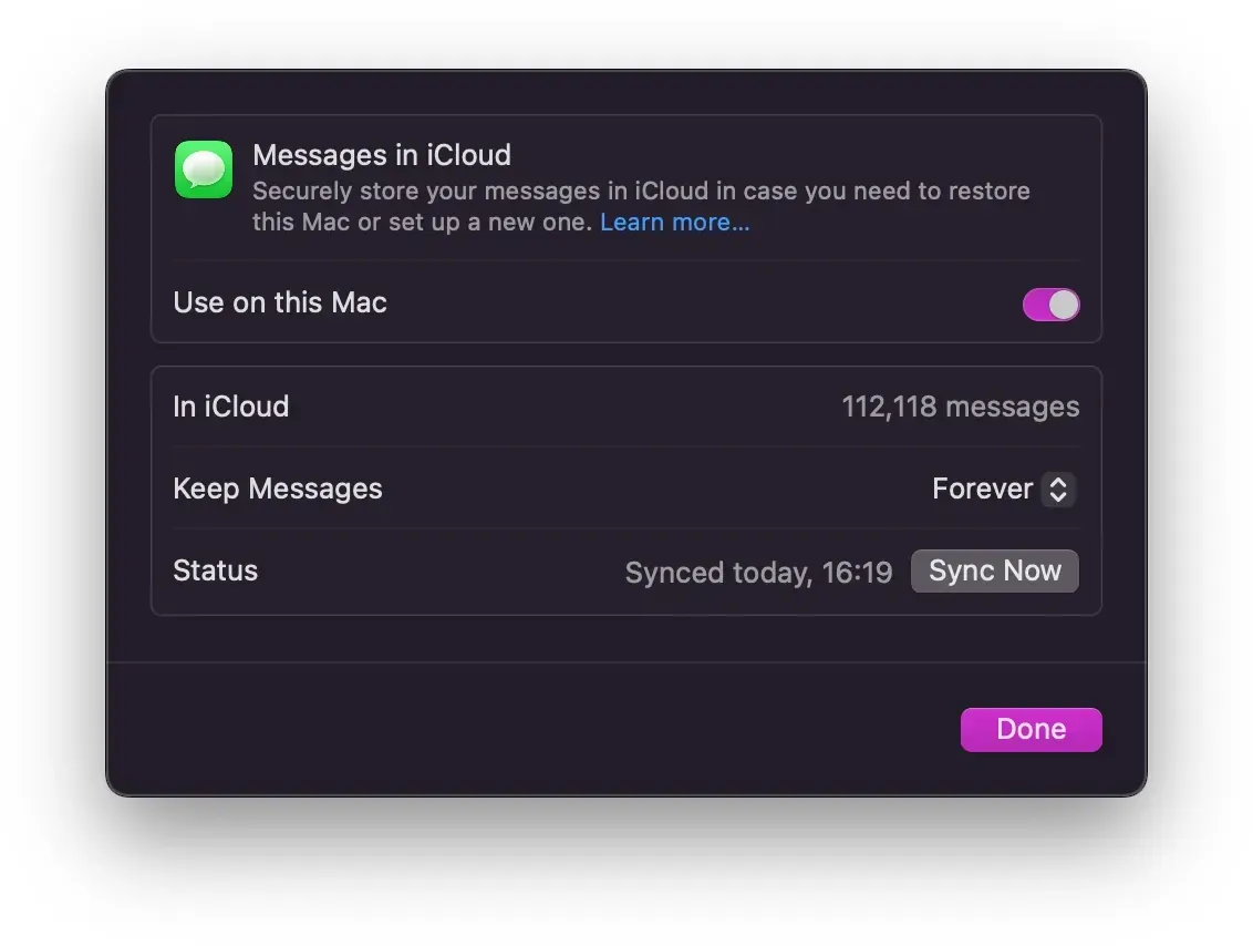 فعالسازی Messages in iCloud
