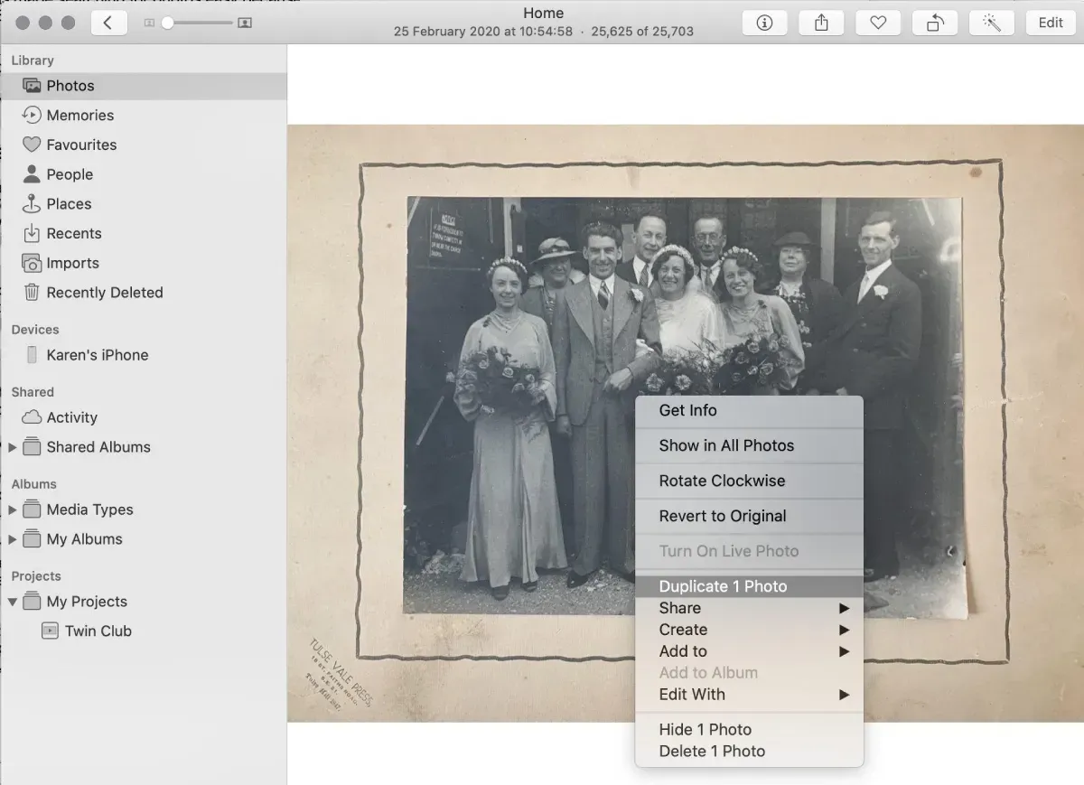 Duplicate گرفتن از عکس‌ها در مک