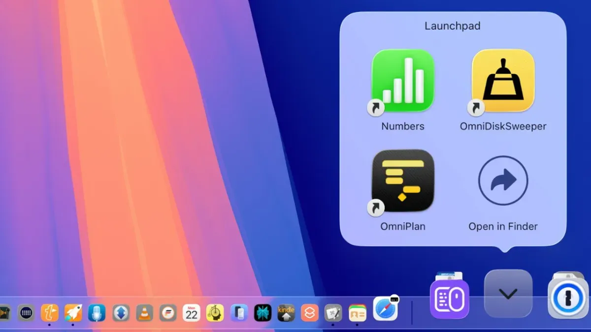فولدر جدید اپلیکیشن‌ها در نوار داک مک او اس