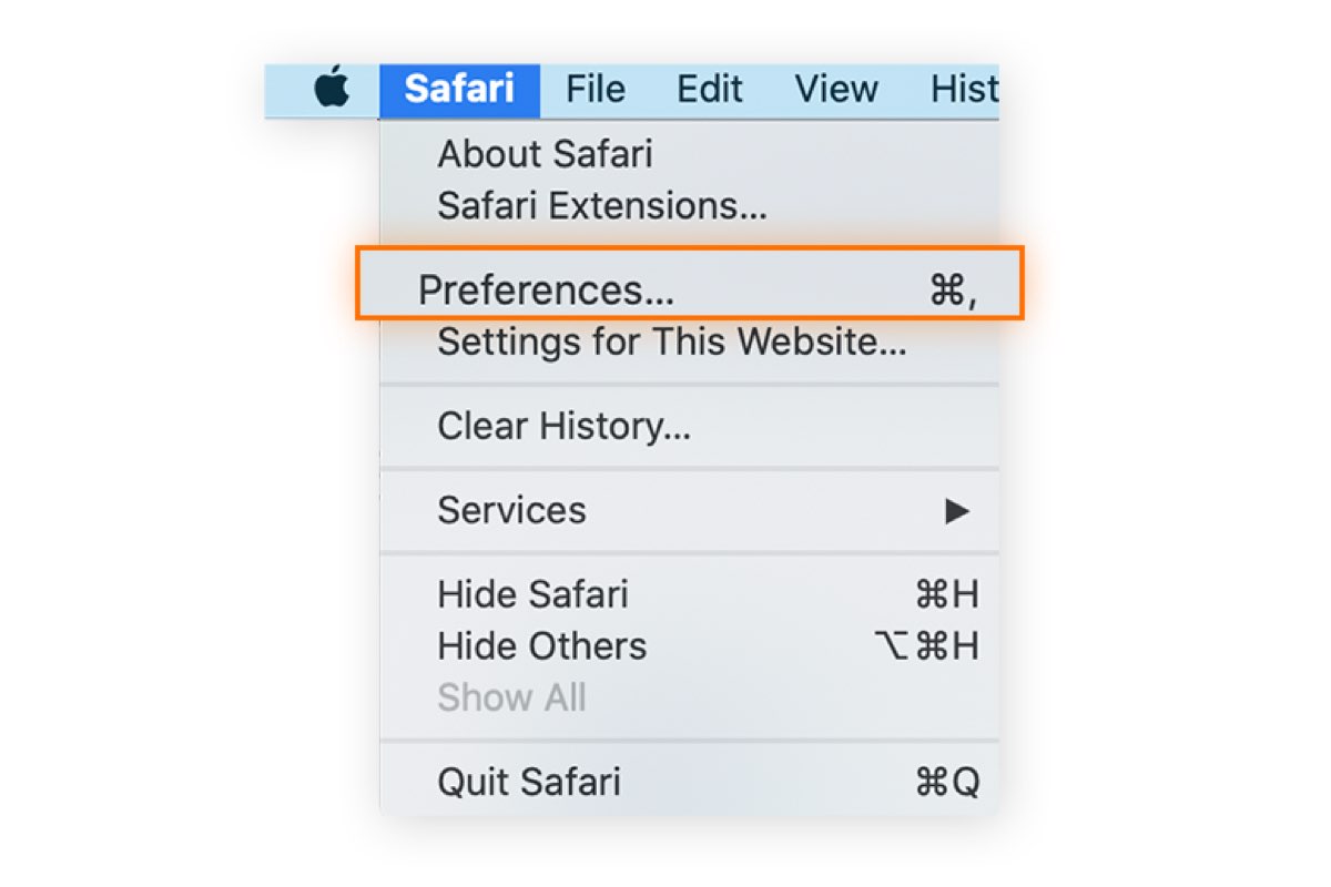 اسکرین شات باز شدن منوی Safari